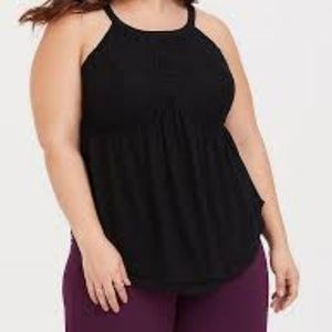 Torrid Black Lace Peplum Chiffon Tank NWT Size 1